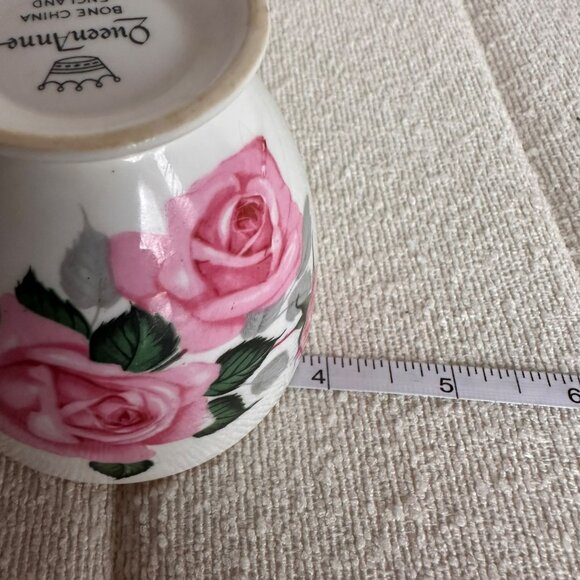 Queen Anne Bone China Tea Cup & Saucer Set With Pink Rose Design - Picture 14 of 15